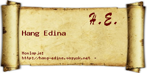 Hang Edina névjegykártya